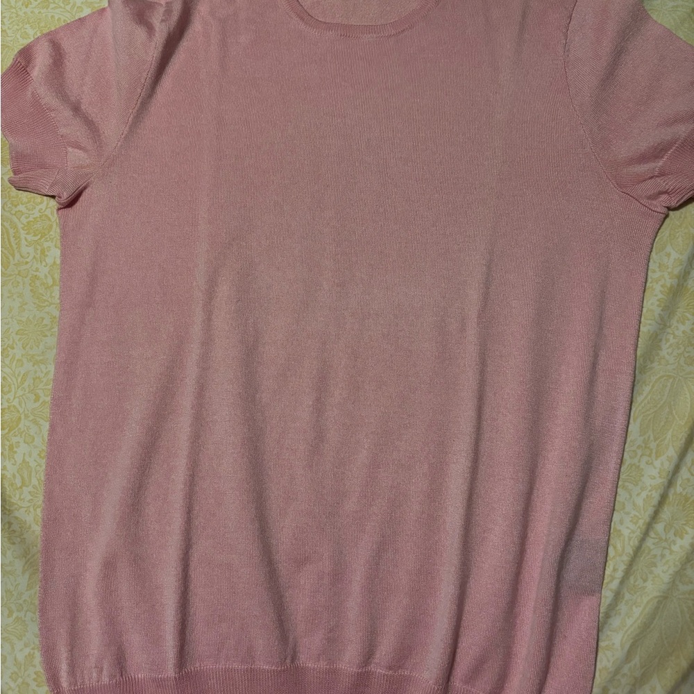 Pink Short Sleeve Sweater